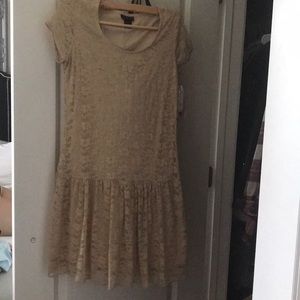 Lace overlay drop waist dress